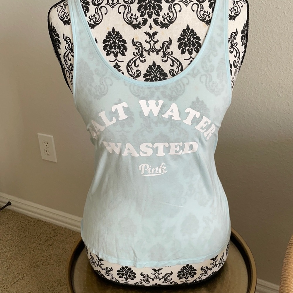 PINK tank in baby blue